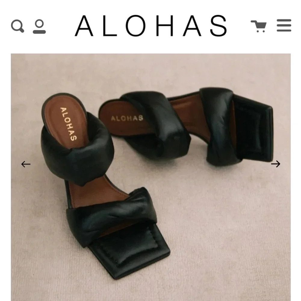 Alohas Black Double Strap Sandals